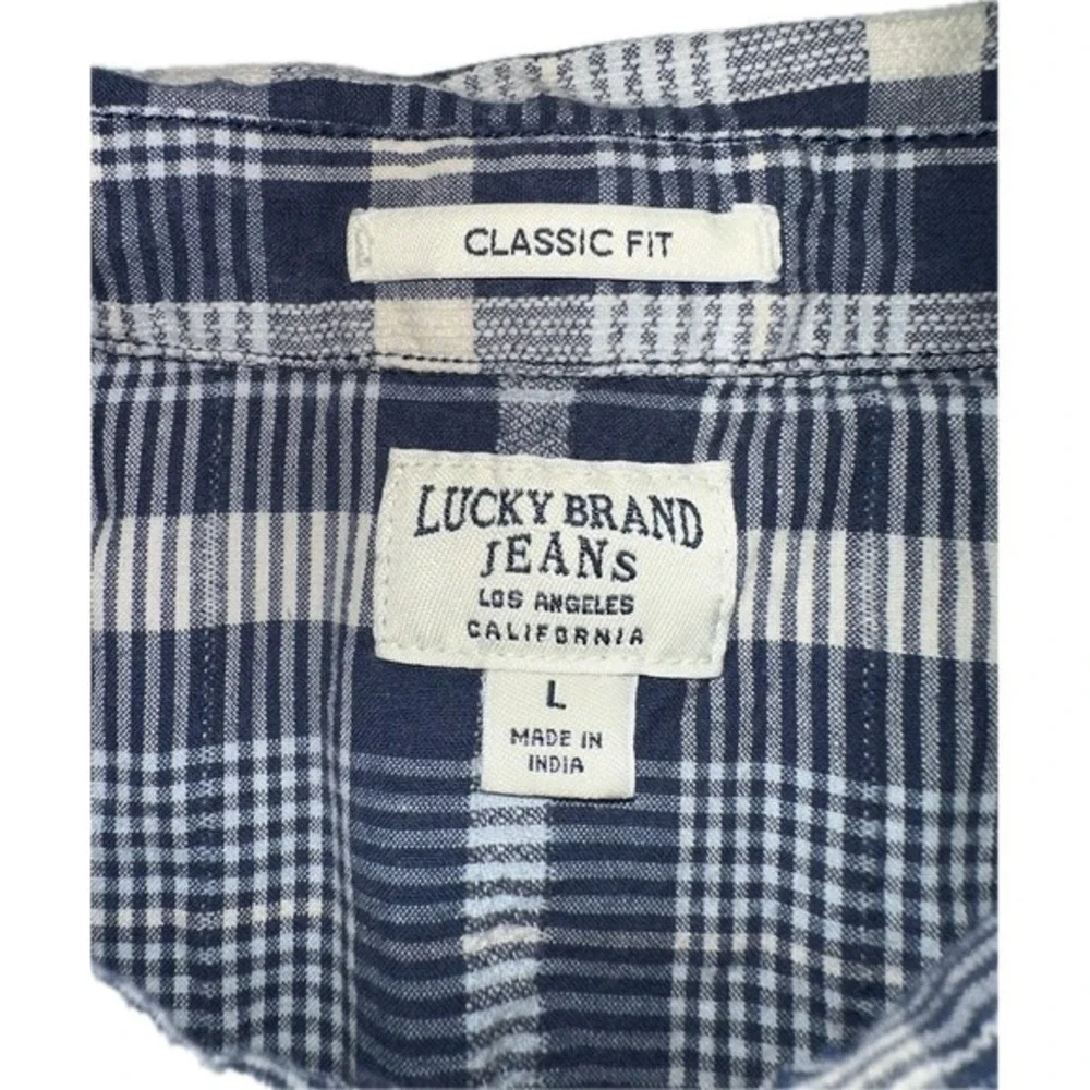 Lucky Brand Shirt Pearl Snap Mens‎ LARGE Long Sleeve Button Up Plaid